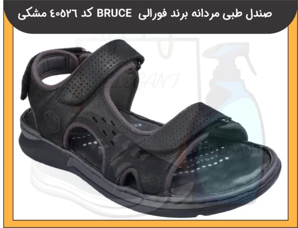 صندل طبی مردانه برند فورالی BRUCE کد 40526 مشکی